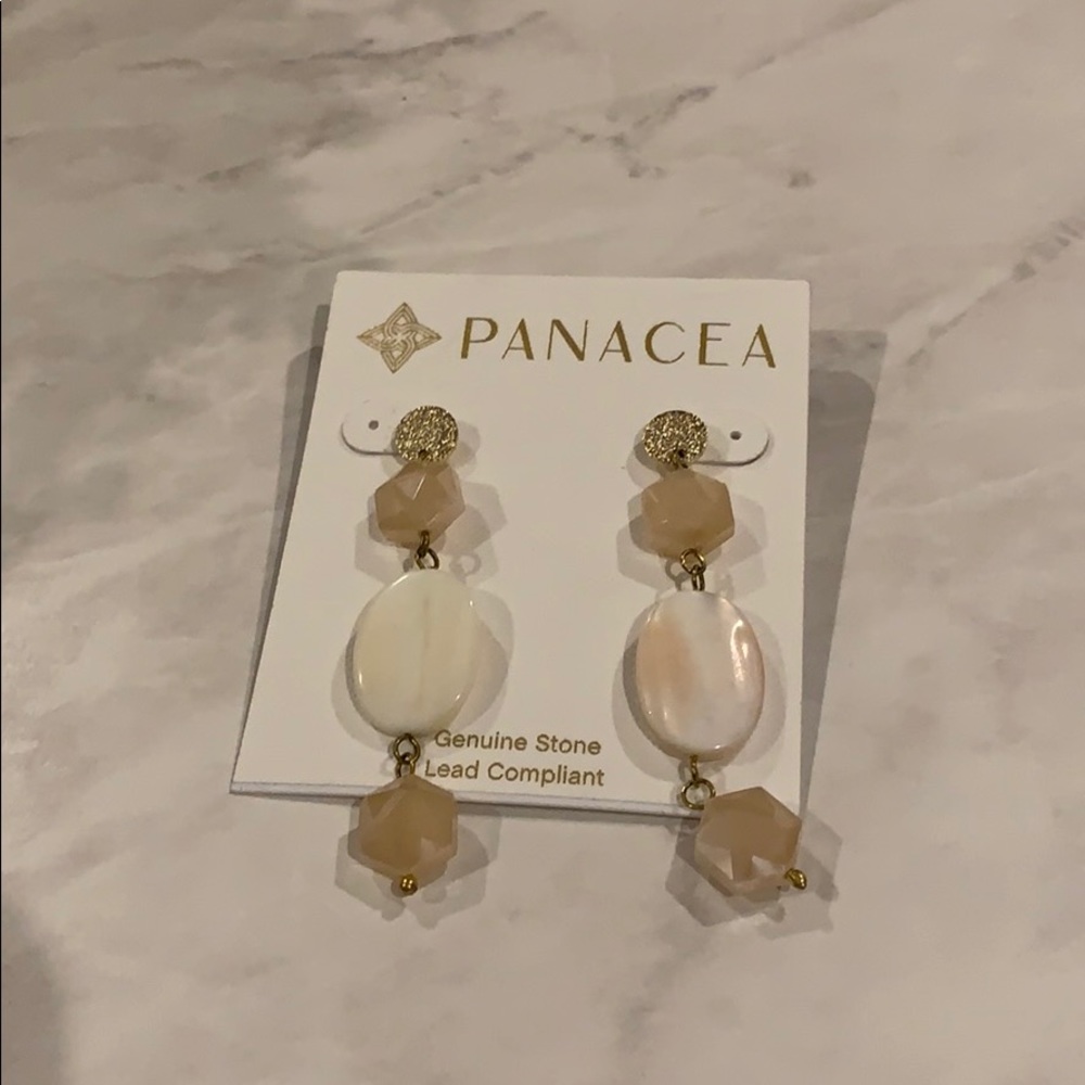 Panacea gold and cream earrings
